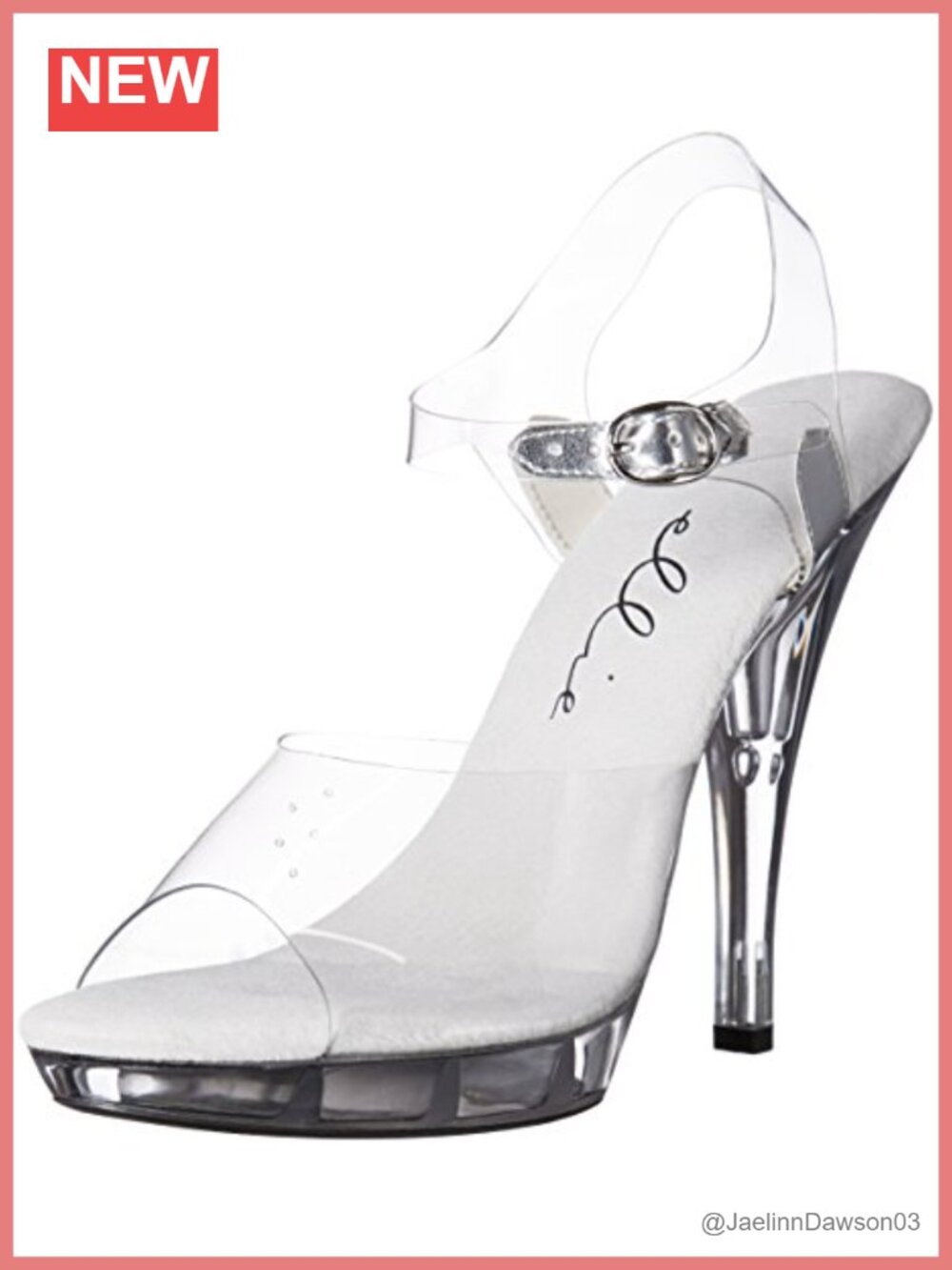Clear Heeled Sandals with Ankle Strap for Dance Fitness